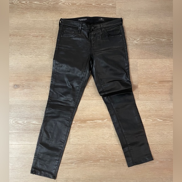 AG The Legging Ankle Super Skinny Ankle Leather Coated Jean - Picture 2 of 6
